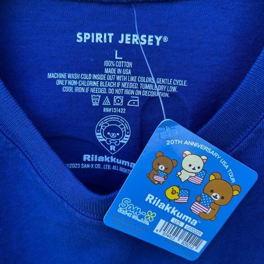 NWT Rilakkuma San-X Original 20th Anniversary USA Tour Limited Spirit Jersey - Picture 2 of 4